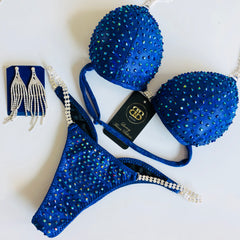 Shine Navy Royal Silver Bespoke Bikini - NPC CUT