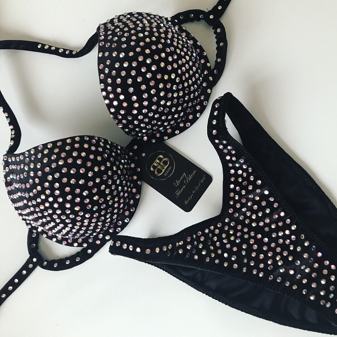 Black velvet pink & AB pink (23) competition bikini